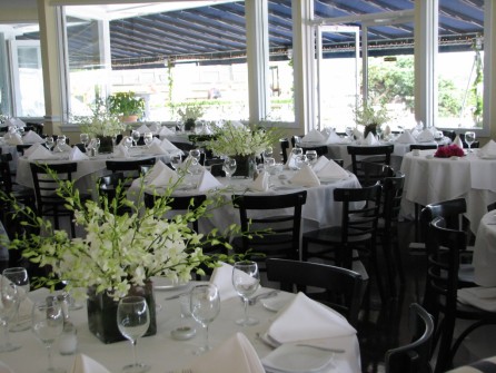 Orchids at a waterfront venue in Sag Harbor