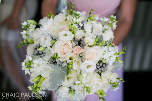 Bride's bouquet with touches of gray