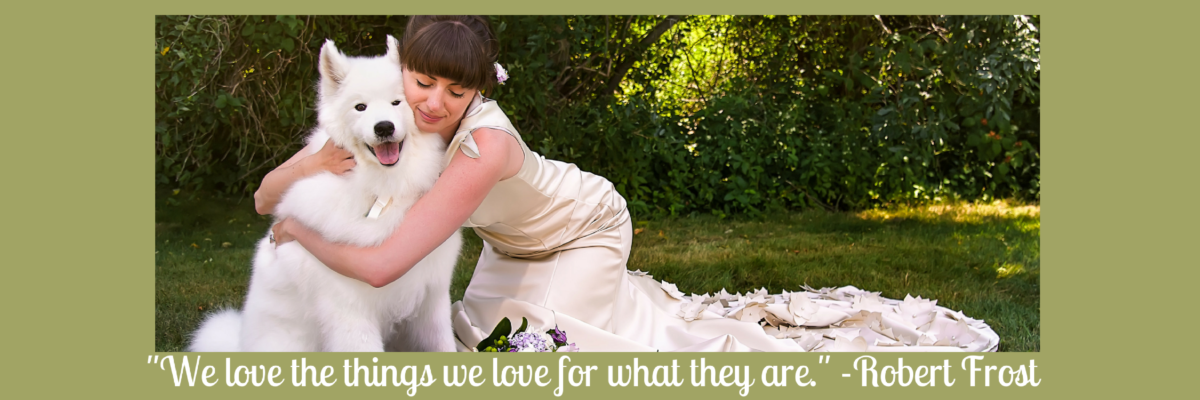 Beautiful Bride and Her Dog